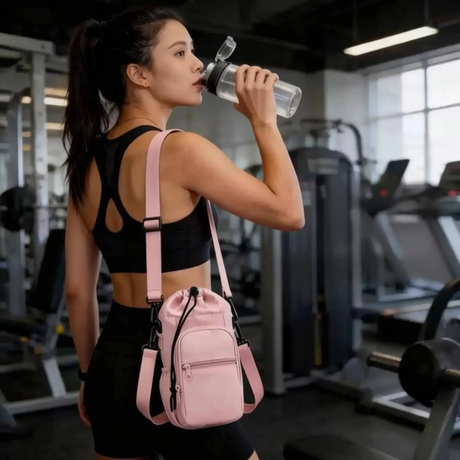 Insulated Water Bottle Bag Lightweight Shoulder Water Bottle Bag Shockproof 2 Pockets