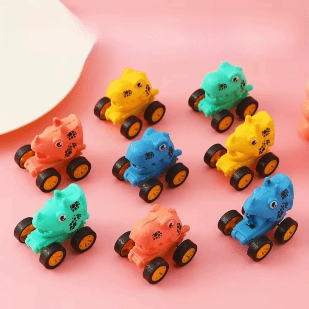 5 stks Gift Plastic Dinosaurus Pull Back Cars T-Rex Stevige Inertiële Snelle Mini Voertuigen Speelgoed Party