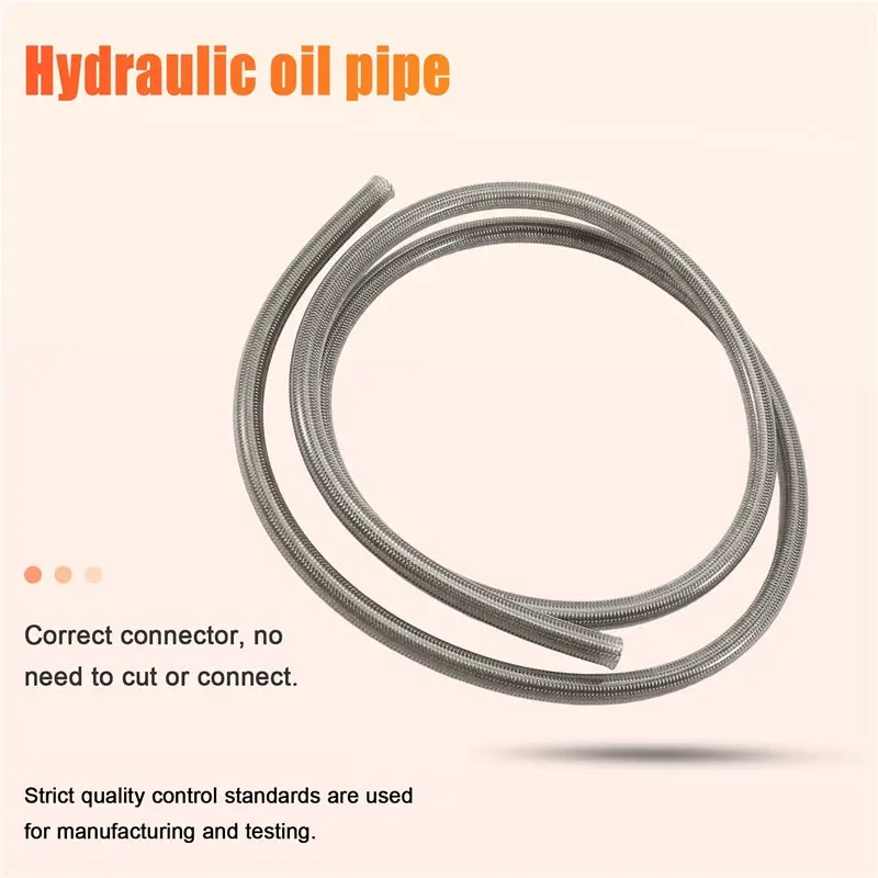 A64P-Motorcycle AN3 1M Braided Stainless Steel PTFE Brake Line Hose FLUID HYDRAULIC Hose Brake Line Gas Oil Fuel Tube Pipe