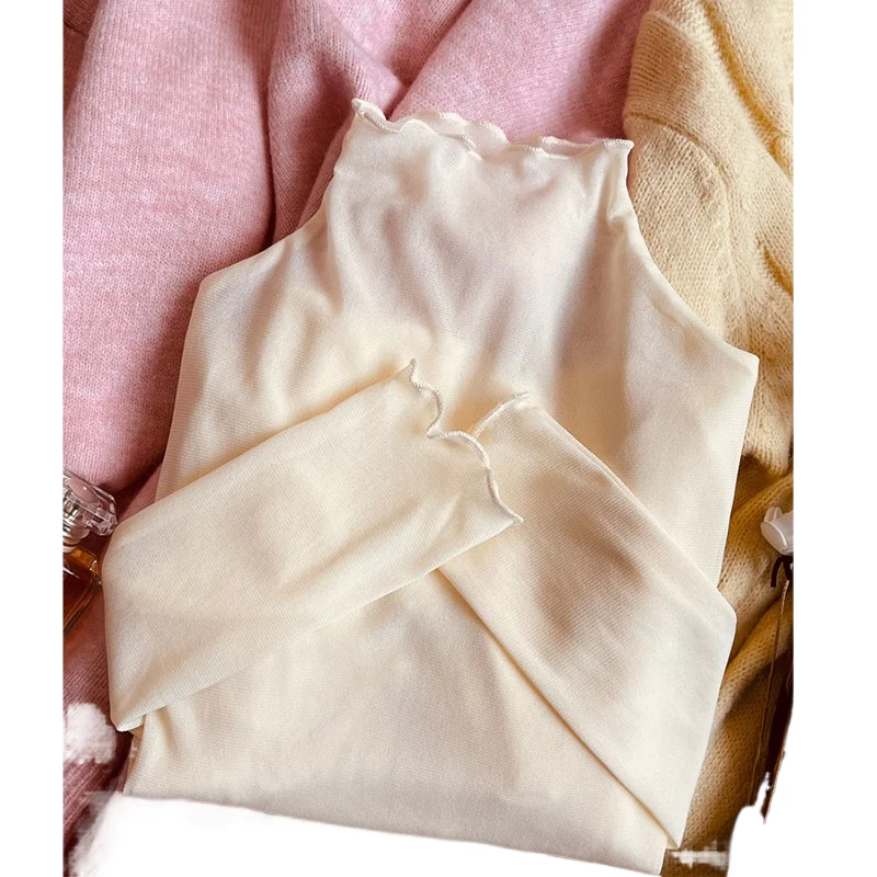 

Mesh Lace T-shirt Spring Autumn New Women's Turtleneck Sunscreen Top Korean Solid Color Long Sleeve Basic Slimming Bottom Shirt