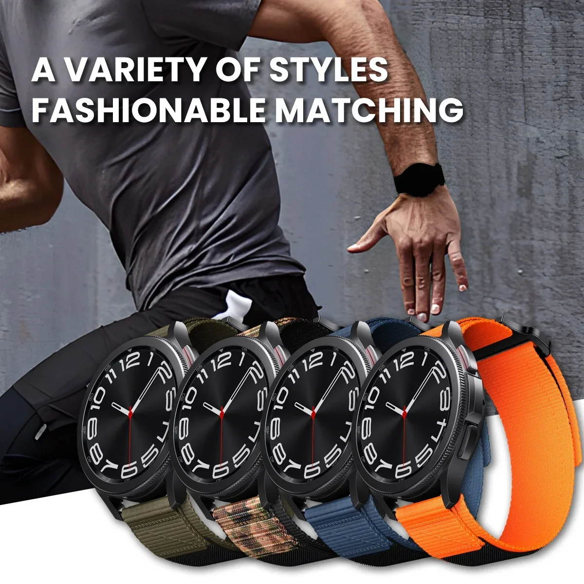 RUN Nylon Band 20mm 22mm Universal Replacement Wristband Sport Watch Strap for Men Women Bracelet Colorful Belt Accessories