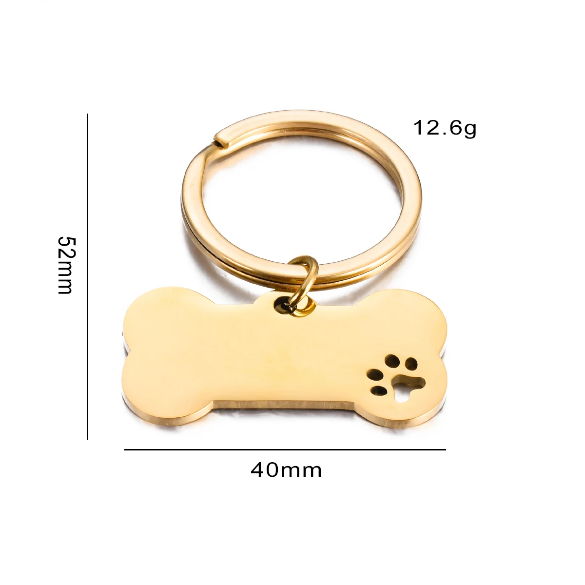 4PCS Stainless Steel Blank Dog Bone Tag Keychain Charm Pendants For Necklaces Custom DIY Jewelry Making Keychain