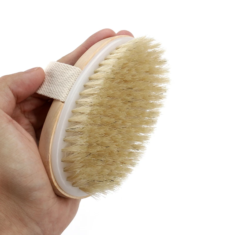 1/2Pcs SPA Body Brush with Natural Bristles for Dry Skin Wooden Bath Brush No Handle
