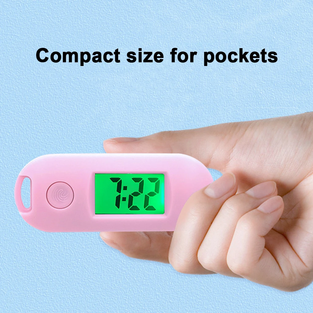 Montre de poche porte-clés à large Application, fonction lumineuse compacte et Portable, trou de suspension gris