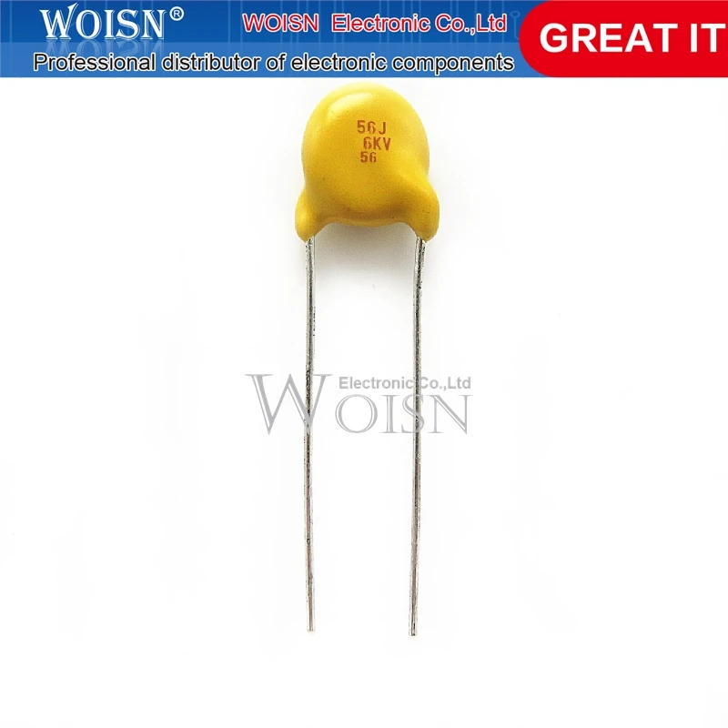 100pcs/lot High voltage ceramic capacitor 6KV 56J 56P 6000V 56P can be replaced by P 6KV 47P