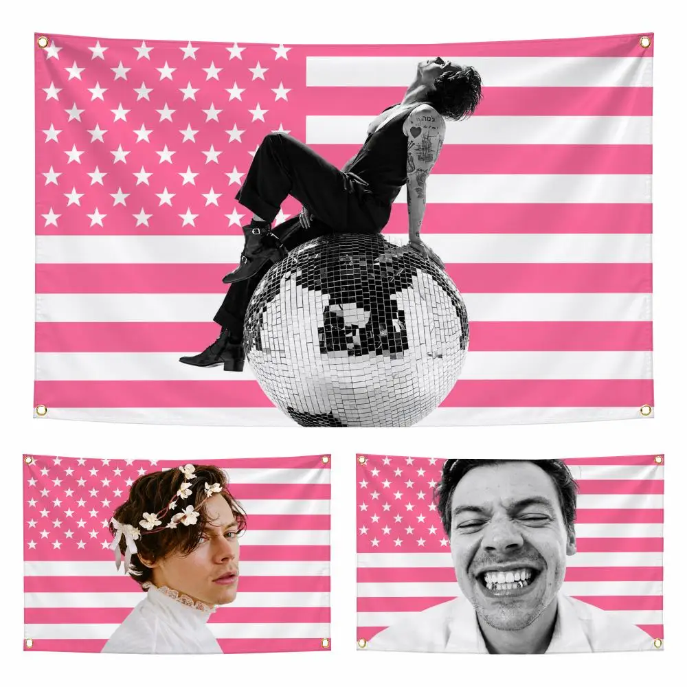 Singer H-Harry Styles Flags Personalized Flag Room Dorm Camping Picnic Garage Bar Indoor Outdoor Wall Decor