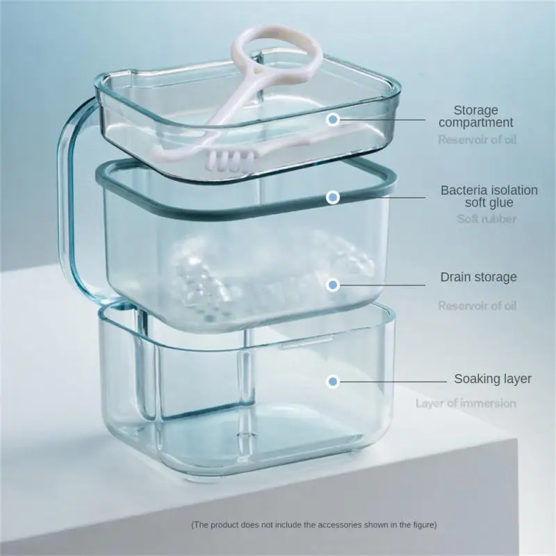 Newest Multi-function Braces Storage Box Orthodontic Denture Retainer Soaking Container Partial Teeth Cleaning Case