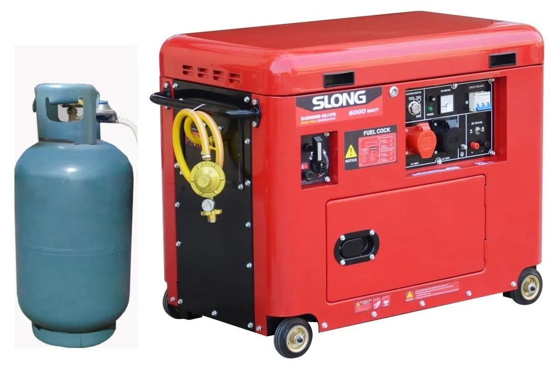 Slong SL10000W-SE-LPG 5kw 6kw 7kw 8kw 10kw 12kw 15kw 17kw silent LPG generator dual fuel oline LPG  generator