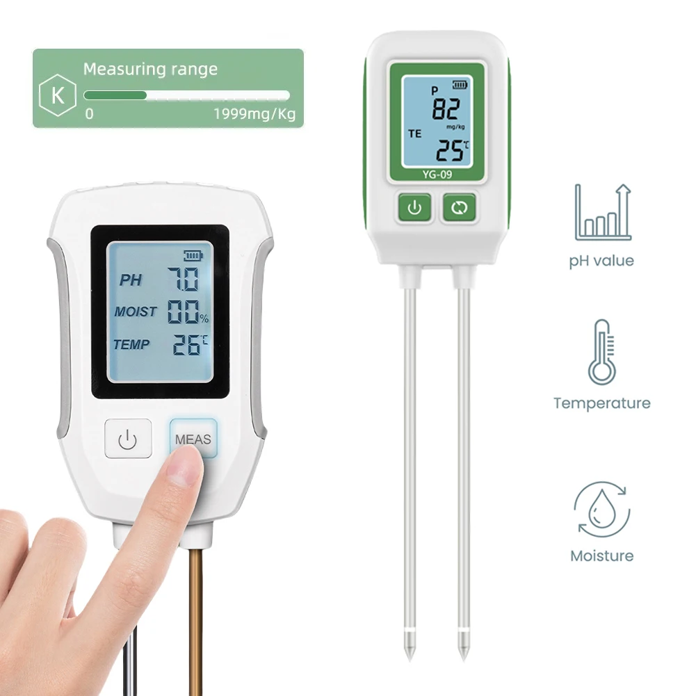 Soil NPK Analyser Meter 0-1999mg/kg Dual Needle Fertility Tester Nutrient Analyzer for Agricultural Soil Nitrogen Tester