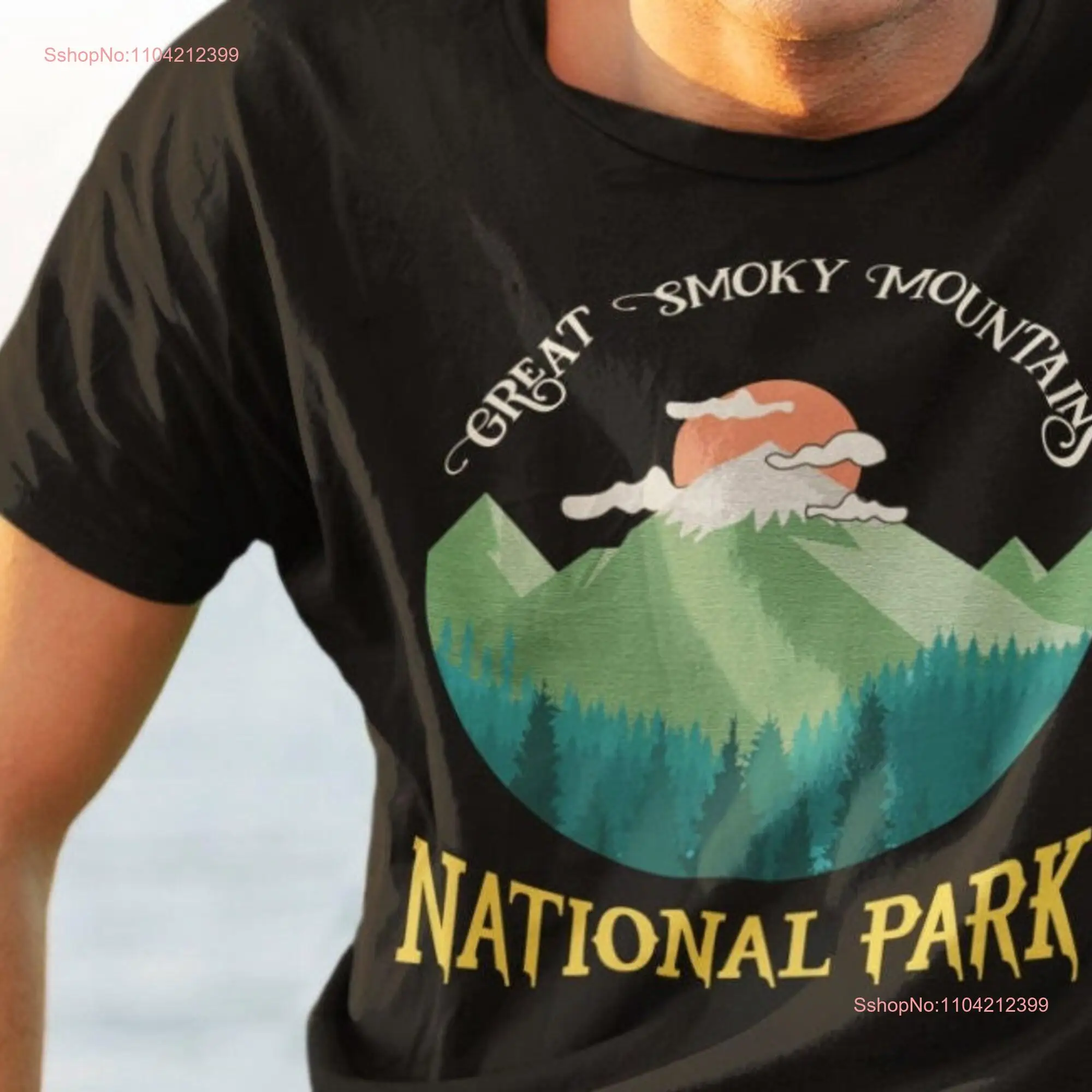 Great Smoky Mountains T shirt North Carolina National Park Mountain for Camping and Hiking  long or short sleeves