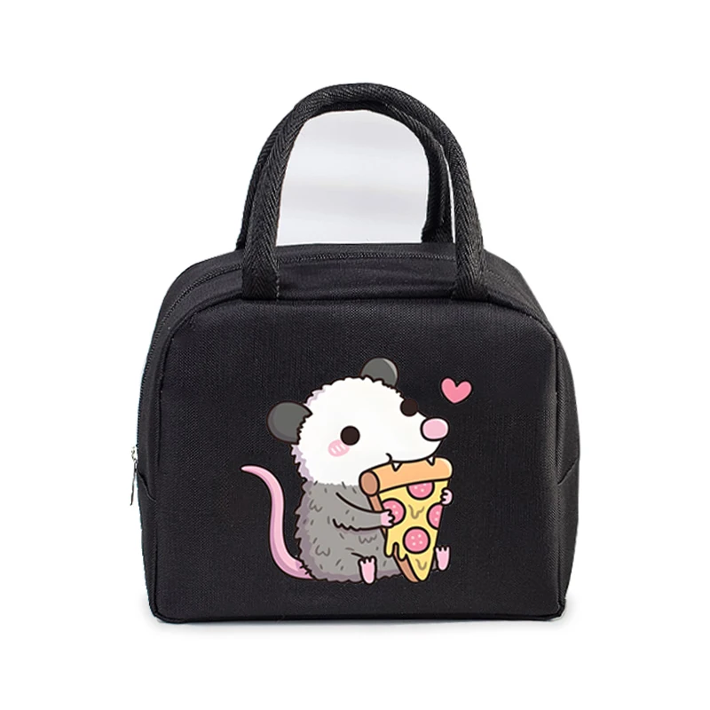 Fast Food Pig Printed Portable Lunch Bags Women Men Thermal Insulation Lunch Box Storage Bag Cartoon Children Bento Lunch Bag