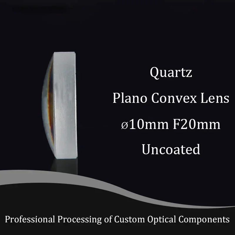 Uv Transparent Quartz Plano-convex Lens Brackets 10mm Diameter, 20mm Focal Length