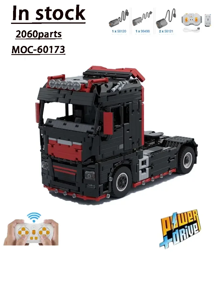 子供用ハーフトラクターヘッドビルディングブロック,MOC-60173RCパーツ,ヘビーボードの牽引に適したモデル2060,ビルディングブロック,子供のおもちゃ