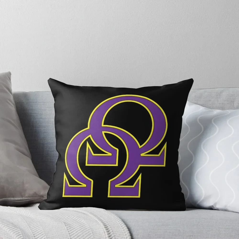 Que Double Omega Purple Gold Psi Phi Throw Pillow pillows decor home Custom Cushion Photo Pillowcase pillow pillowcase pillow