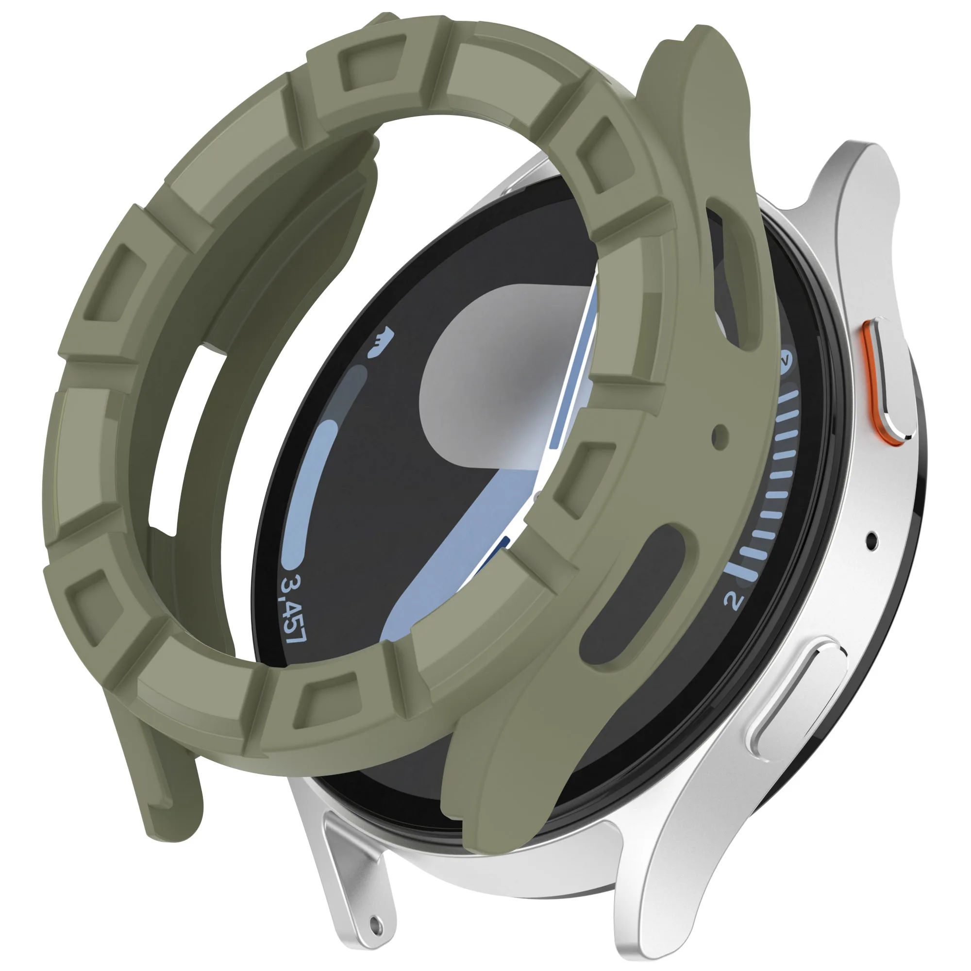 

Для Samsung Galaxy Watch7 40 мм чехол для часов с полой броней, мягкая рамка для часов из ТПУ - зеленый