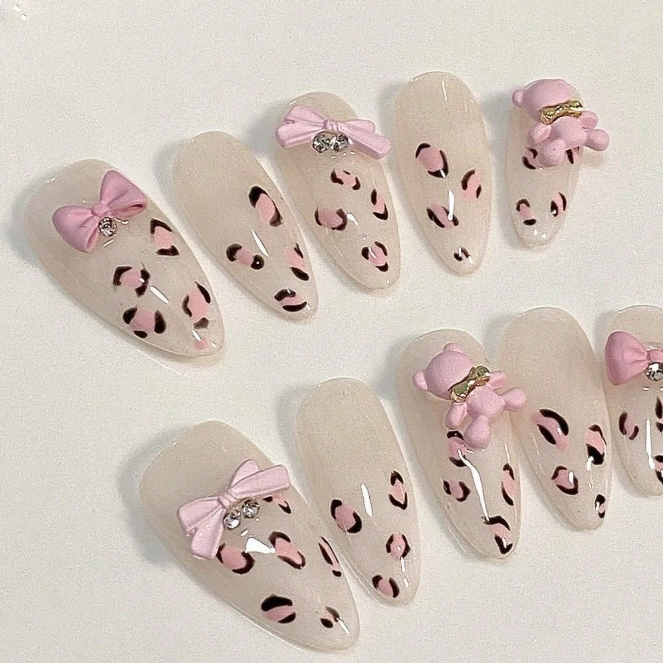 10Pcs Almond Handmade Fake Nai - 3D Printing Abs ulasan dan harga