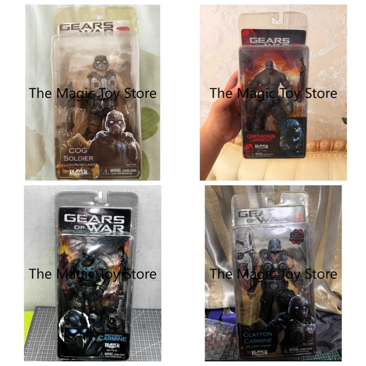 Figuras de Acción Coleccionables Articuladas de 7 Pulgadas de NECA Gears of War 3: Anthony Kamins, Anya, Marcus y Orc