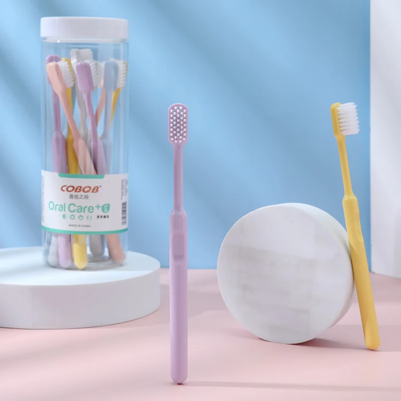 (10 peças) Macaron Color Home Barrel Adulto Cabelo Macio Necessidades Diárias de Casal Escova de Dentes de Cabelo Macio