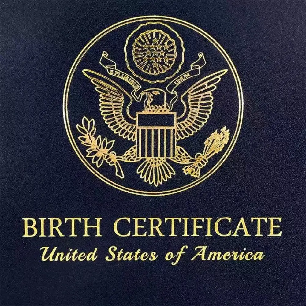 

Waterproof US Birth Certificate Holder Premium PU Leather Anti-Scratch Birth Certificate Cover Durable Baby Shower Gift