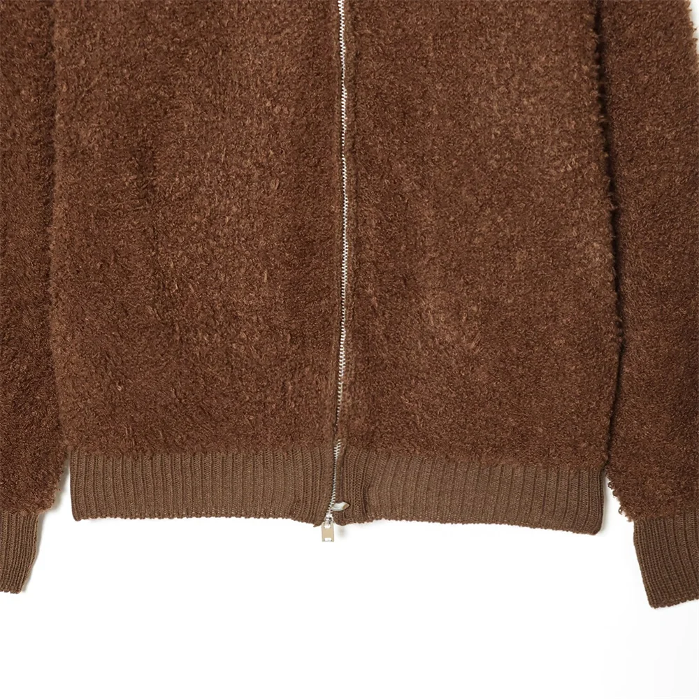 冬の新作 レディースファッション スタンドカラー 長袖 ニット ジップアップ ループニットジャケット パイロットジャケット コート