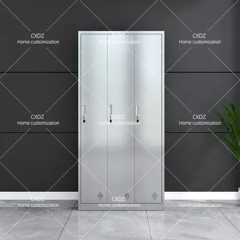 304 Stainless Steel File Cabinet Locker Multi Door Change Wardrobe for Factory Dust Free Workshop Staff Dormitory