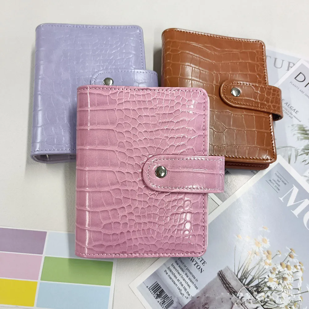 A7 new Crocodile Color 6 Ring Binder PU Clip-on Notebook Leather Loose Leaf Notebook Cover Notebooks Journal Stationery