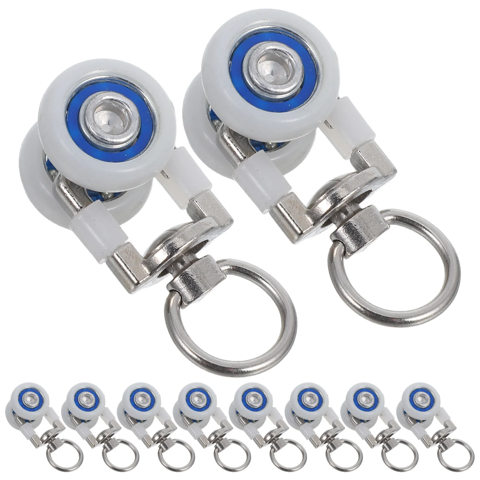 

10Pcs Curtain Track Accessories Silent Rollers Metal Bearing Hooks Smooth Glide Ceiling Mount Rail Gliders for Window Curtain