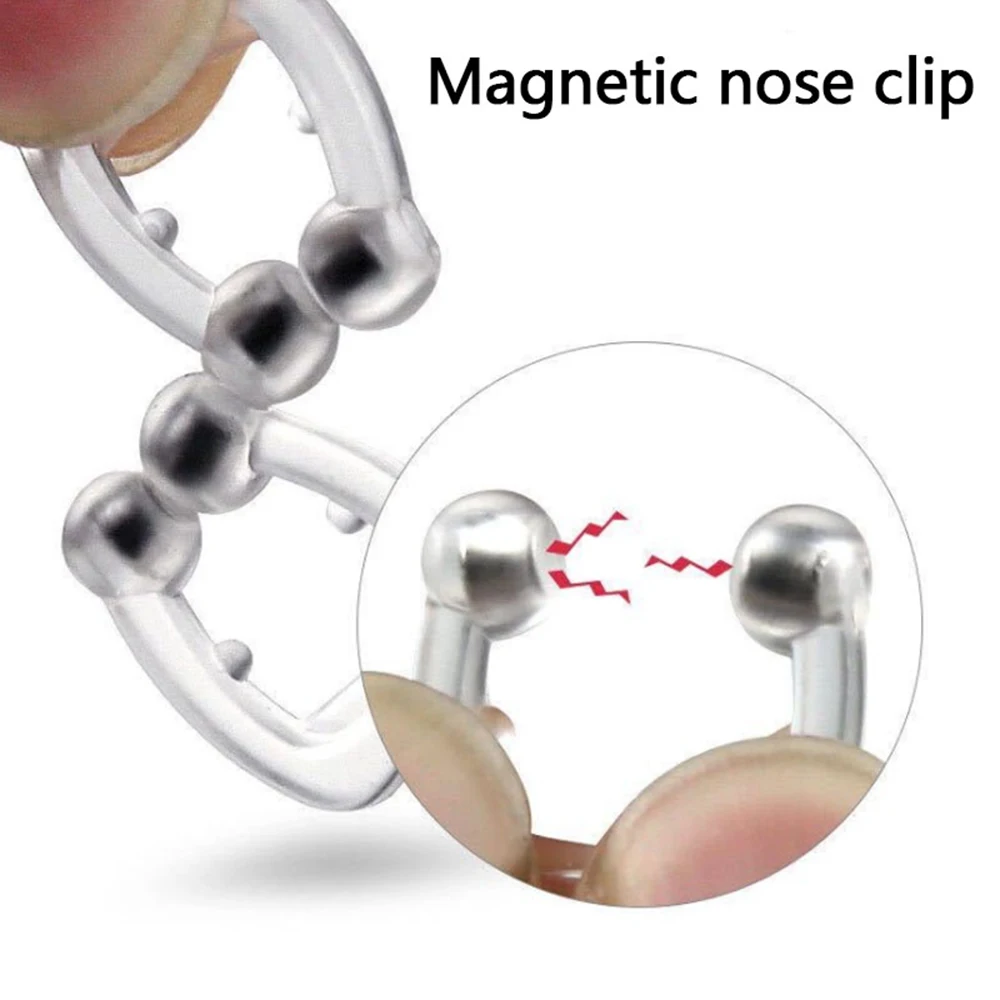 ZK30 Magnetic Anti Snoring Silicone Anti Snore Nose Clip Tray Sleeping Aid Apnea Guard Night Device for Men Antisnoring Stopper