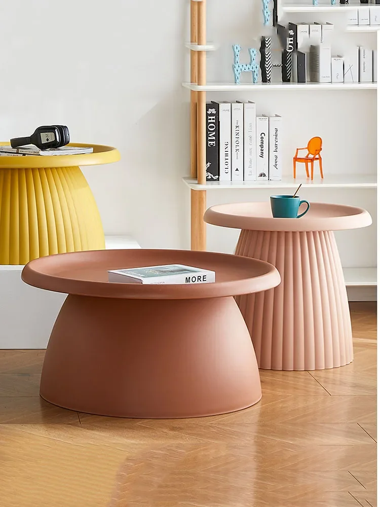 

Nordic Round Coffee Table Multifunction Home Furniture Living Room Dining Tables Mobile Sofa Side Table Balcony Small Tea Desks