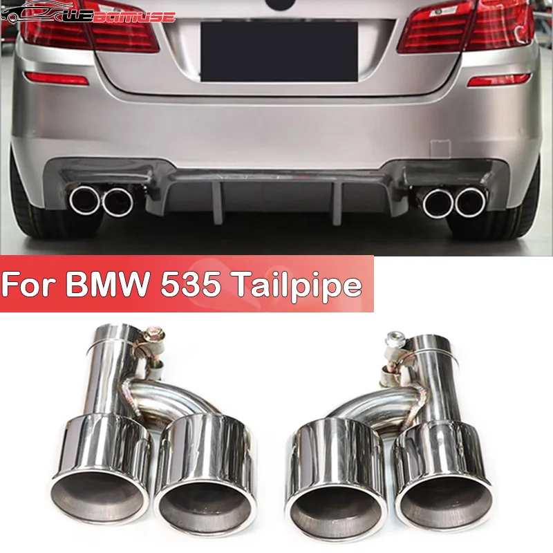 1 para końcówek rury wydechowej do BMW 535i 535d F10 F11 F18 Upgrade M5 Zderzak Quad Tailpipe Tłumik ze stali nierdzewnej Układ wydechowy