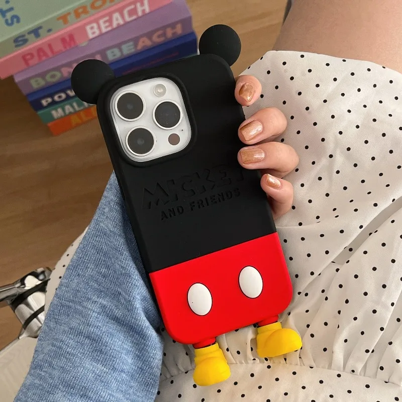 Силиконовый чехол для телефона с Микки Диснеем для IPhone 17, 16, 15, 14, 13 Pro Max, противоударный гладкий защитный чехол, аксессуары для мобильных телефонов