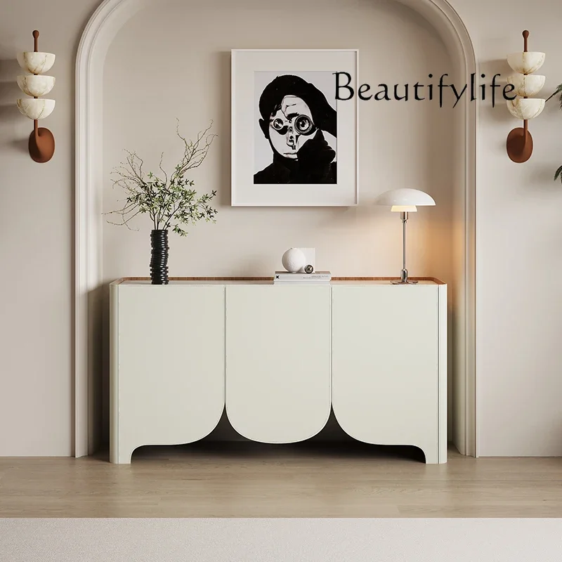 

Y High-end Entrance Cabinet Light Luxury Modern Rock Slab Dining Side Cabinet French Minimalist Living Room Decorative Cabinet