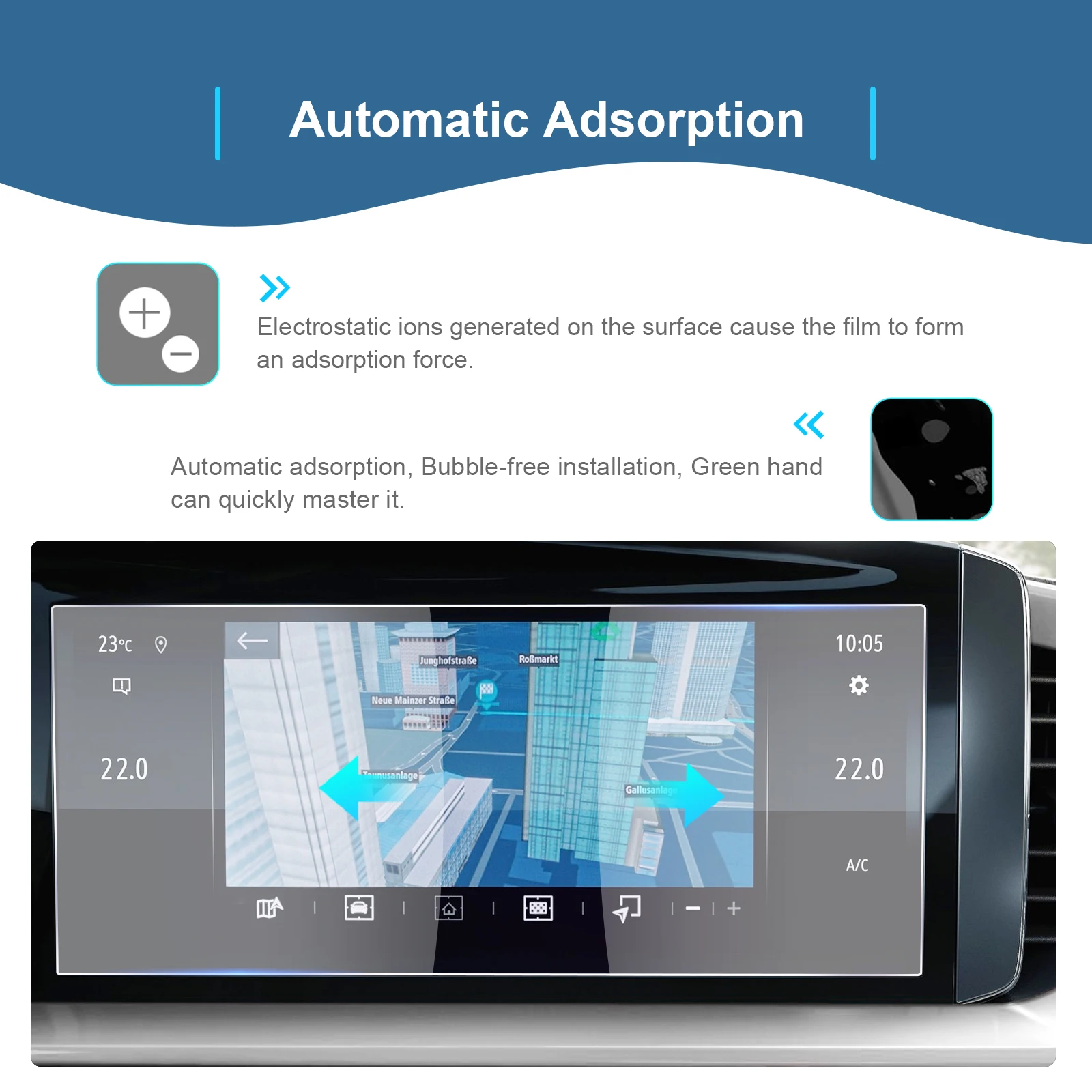 For Opel Mokka B 2022 10 Inch Car Navigation Touch Center Screen Protector Auto Interior Accessories Tempered Glass Film