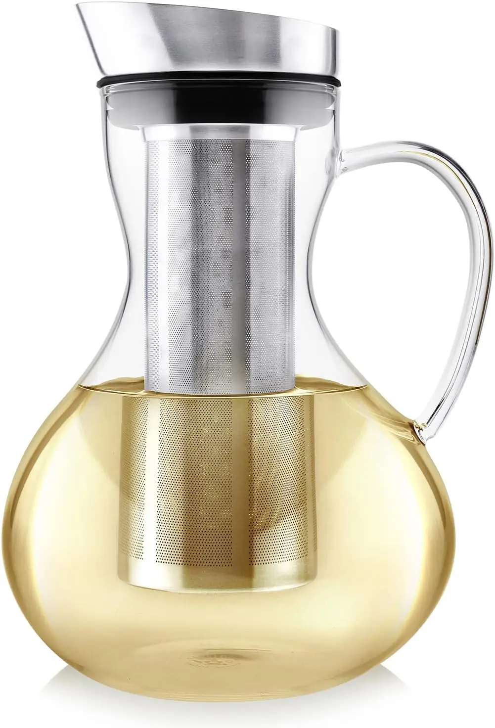 

51oz Glass Teapot & Pitcher – Brew Hot Tea, Iced Tea, Cold Brew & Fruit Water – No Infuser Needed