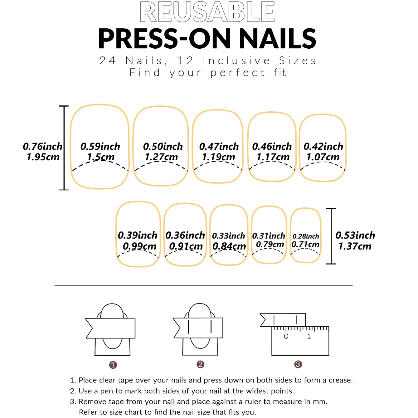 24 Stück: Verschönern Sie Ihren Look mit weißen, französischen, kurzen, quadratischen Kunstnägeln, 1 Stück Nagelfeile & 1 Stück Nagelkleber-Aufkleber-Set. – Detail 9