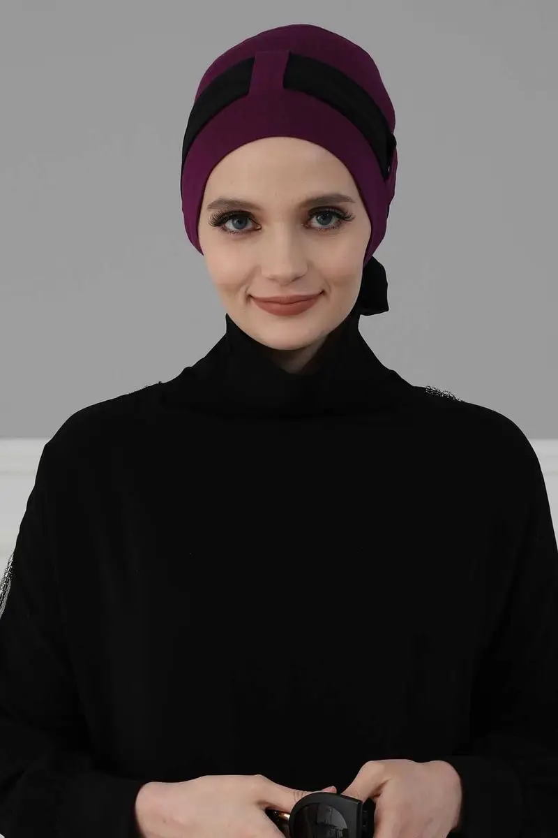 Chiffon-belted gekämmte Knochen lila