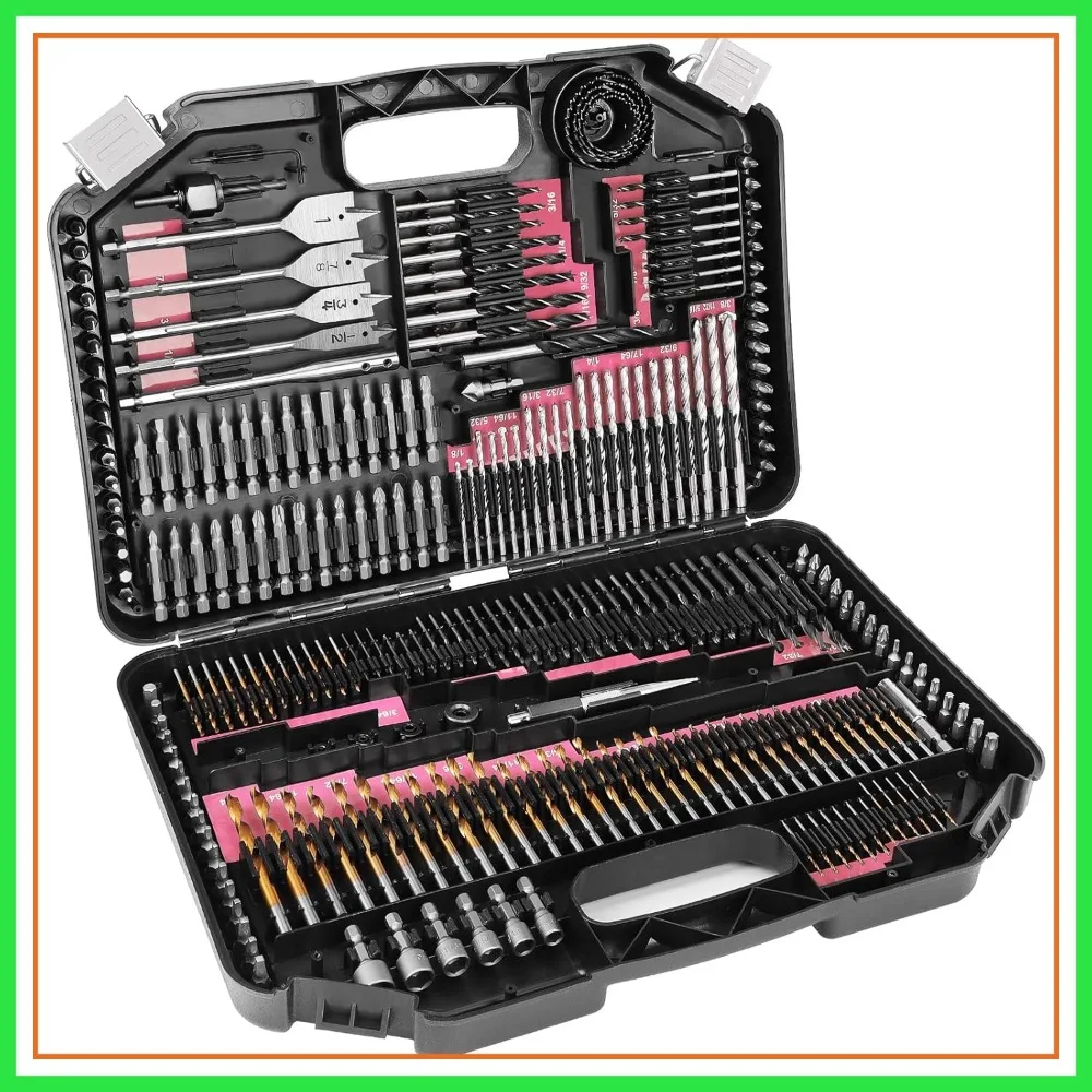 

246 Pcs Drill Bit Set for Cordless Drill, Drill Driver Bit Set for Wood, Metal, Masonry, Cement and Screwdriver Bits Combo Kit