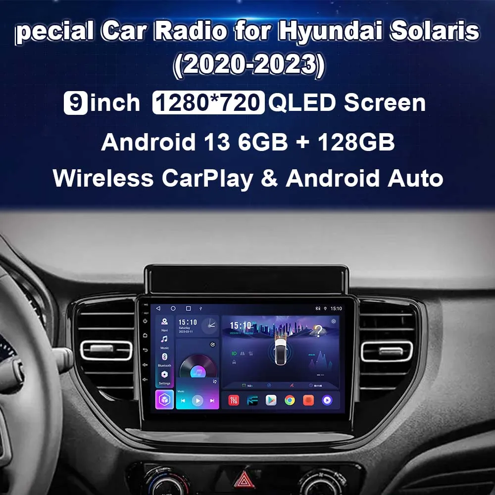 

Car DVD For Hyundai Solaris (2020-2022) Car Radio Multimedia Video Player Navigation GPS Android 10.0 Penhui & Redpower