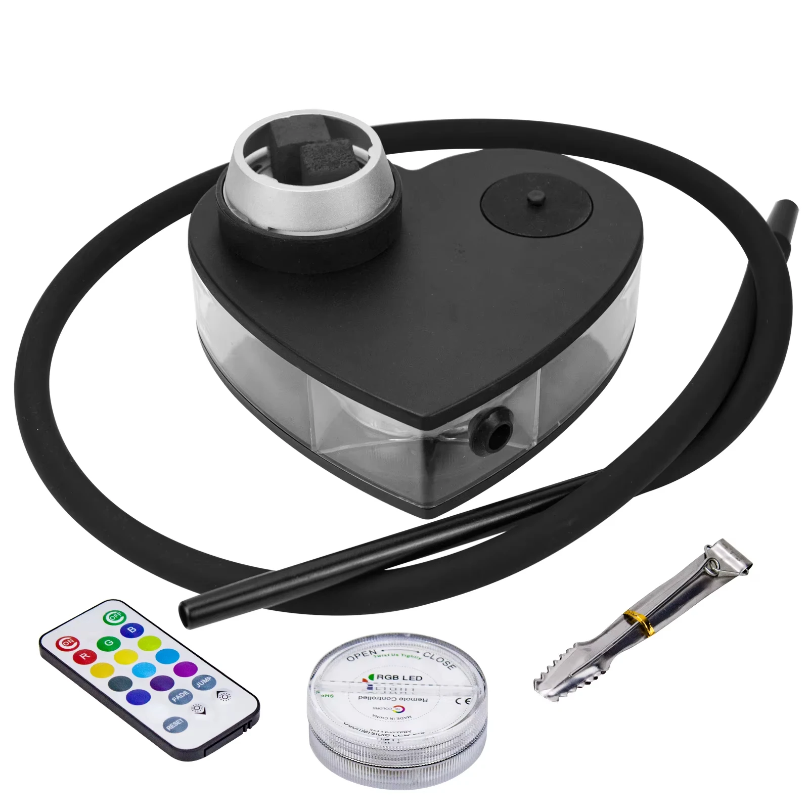 

Acrylic hookah book with LED light Heat Keeper Nargile Narguile Chicha Cachimbas Heart-shaped Shisha Set