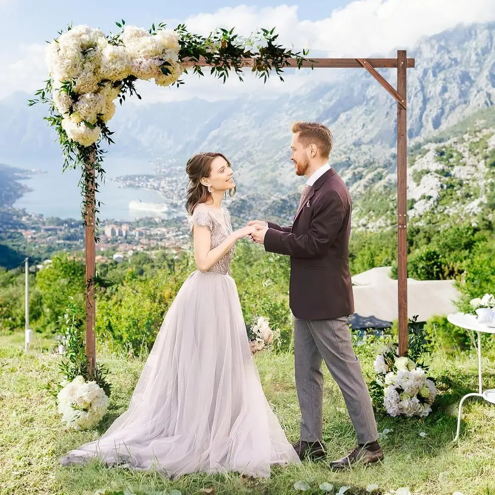 

Moccha Wedding Arch, 7.2 T Wooden Arch Backdrop Stand, Outdoor Archway Pergola, Garden Arbor Trellis or ClimPlants lower Balloon