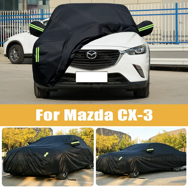 Car Cover Outdoor Protection Full Exterior Snow Cover Sunshade Dustproof Protection Cover Universal For Mazda CX-3