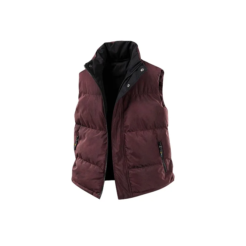 

Зимний мужской жилет, теплый жилет без рукавов, повседневный пуховый хлопковый легкий утолщенный пальто на молнии, трендовый жилет с воротником-стойкой, куртка