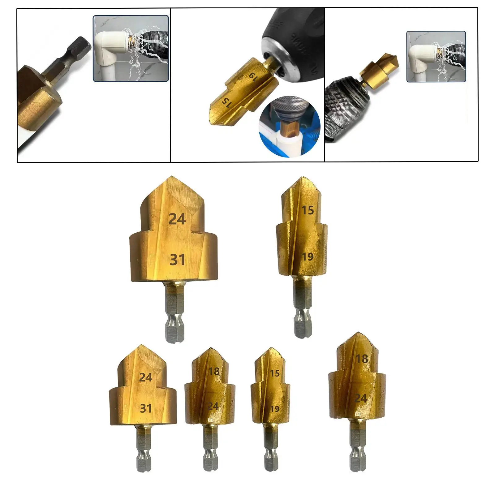 Ppr Lifting Stepped Drill Bit Sturdy Practical Accessories Easy to Install for Water Pipe Repair Multifunctional Plumbing Toos