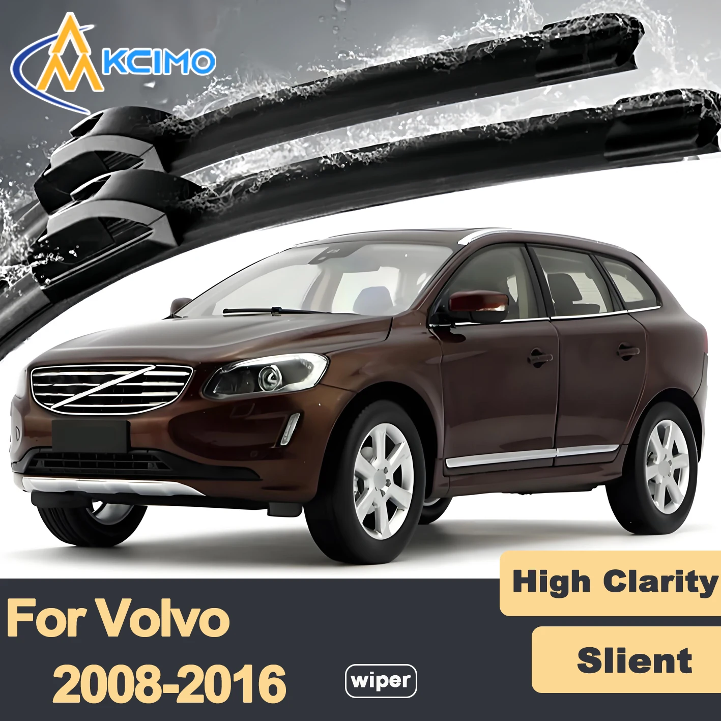 

Premium Rubber Durable Silent Windshield Wiper Blades 2pcs for Volvo XC60 2008-2016 Front Wiper Blades Set