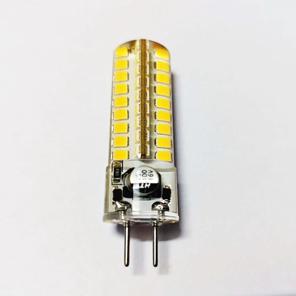 

5 шт. светодиодных ламп GY6.35 G4, AC/DC12V, силиконовая светодиодная лампа-кристалл, 5 Вт, 72 SMD 2835, белый/теплый белый свет