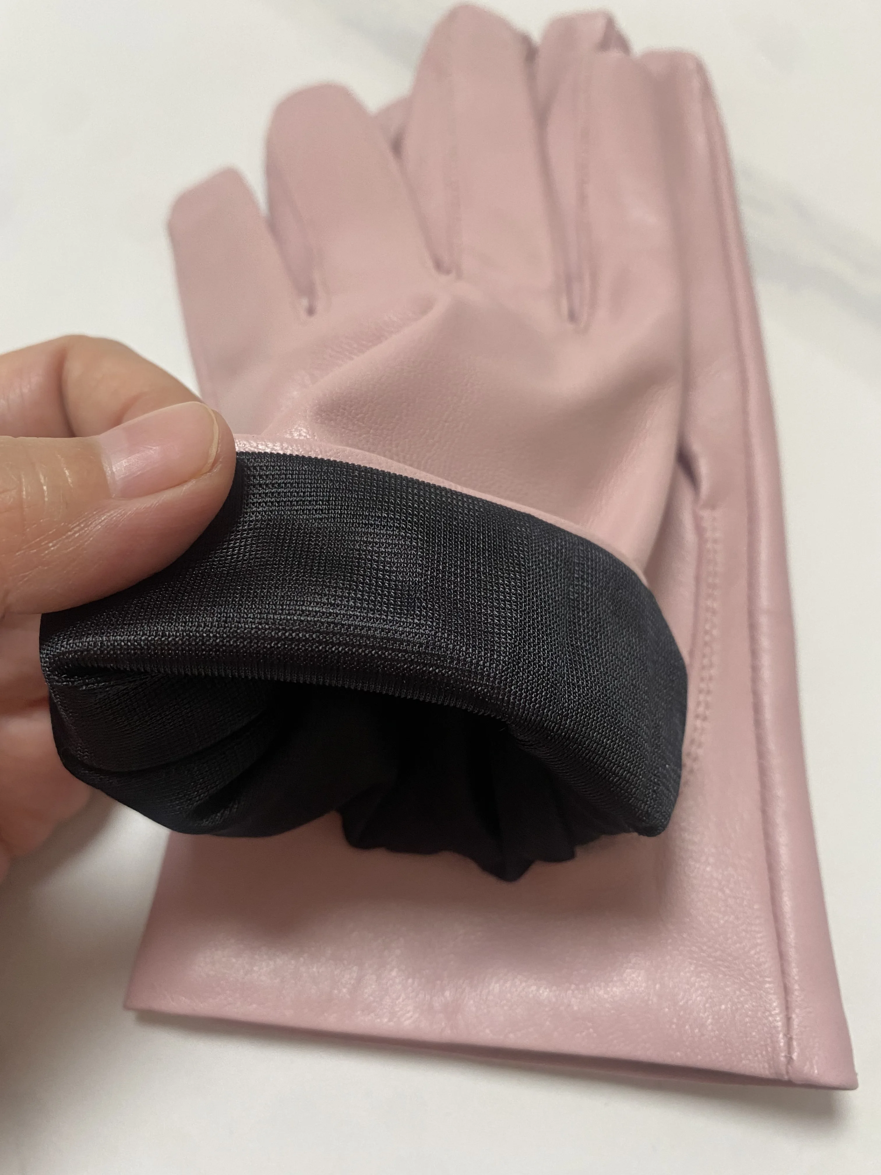 Women's Pink Color Genuine Leather Glove Lady's Natural Sheepskin Leather Fashion Slim Driving Glove