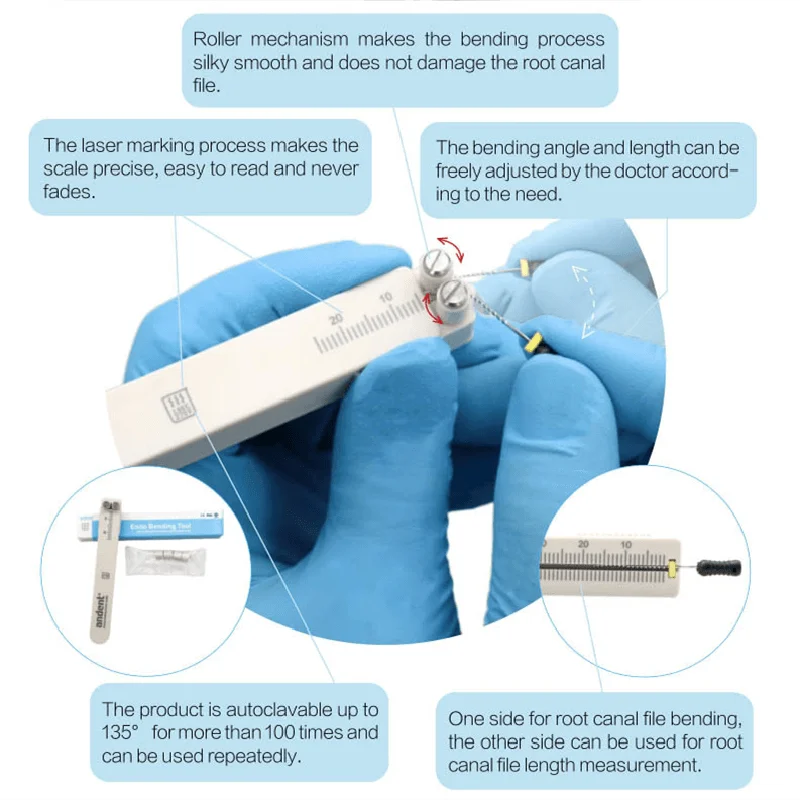 جهاز ثني أداة قناة الجذر للأسنان مماثل Dentsply Maillefer FLEXOBEND ملف قناة الجذر حاكم إندو إعداد الانحناء