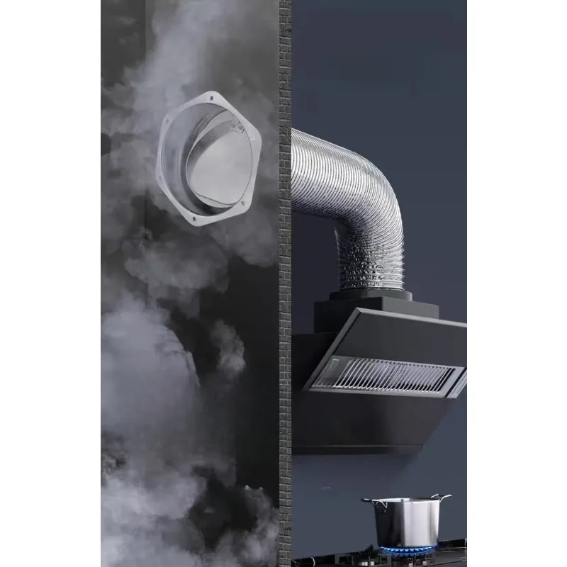 

Kitchen stainless steel check valve range hood exhaust pipe anti-return smoke universal type