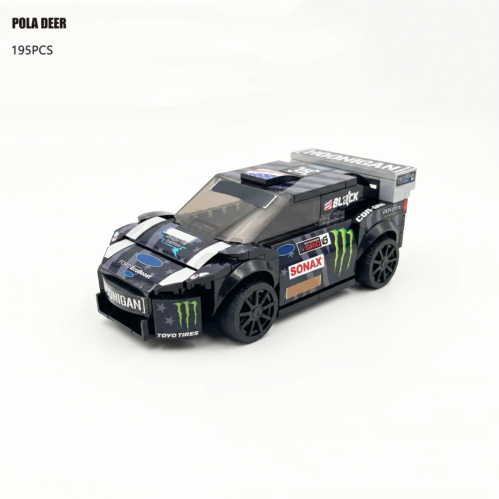 

Конструктор Poladeer MOC Hoonigan Carnival ST RX43 DIY Champion Series: Креативная сборная модель-головоломка для мальчиков, подарок на праздник
