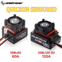 Hobbywing QUICRUN Sensored 10BL120 120A /10BL60 60A 2-3S Lipo Speed Controller Brushless ESC for 1/10 1/12 RC Car Toy Spare Part